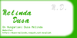 melinda dusa business card